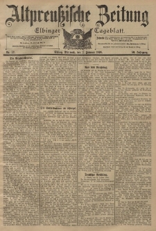 Altpreussische Zeitung, Nr. 27 Mittwoch 2 Januar 1898, 50. Jahrgang