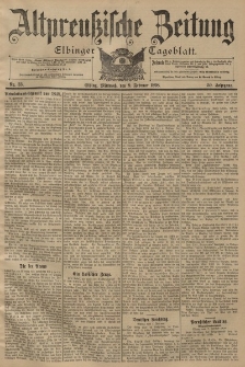 Altpreussische Zeitung, Nr. 33 Mittwoch 9 Februar 1898, 50. Jahrgang