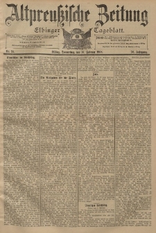Altpreussische Zeitung, Nr. 34 Donnerstag 10 Februar 1898, 50. Jahrgang