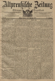 Altpreussische Zeitung, Nr. 36 Sonnabend 12 Februar 1898, 50. Jahrgang