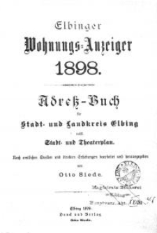 Elbinger Wohnungs-Anzeiger 1898