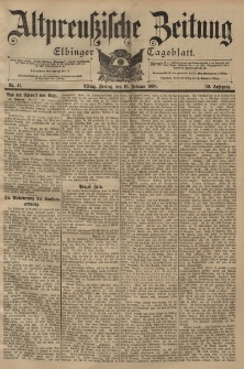 Altpreussische Zeitung, Nr. 41 Freitag 18 Februar 1898, 50. Jahrgang