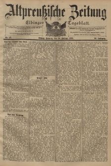 Altpreussische Zeitung, Nr. 43 Sonntag 20 Februar 1898, 50. Jahrgang
