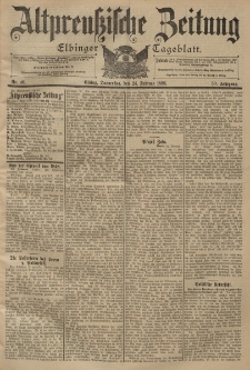 Altpreussische Zeitung, Nr. 46 Donnerstag 24 Februar 1898, 50. Jahrgang