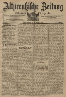 Altpreussische Zeitung, Nr. 47 Freitag 25 Februar 1898, 50. Jahrgang
