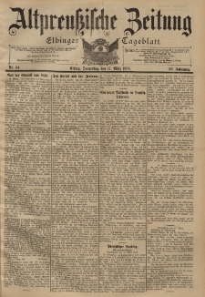 Altpreussische Zeitung, Nr. 64 Donnerstag 17 März 1898, 50. Jahrgang
