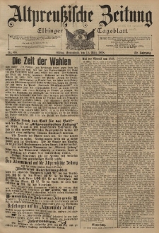 Altpreussische Zeitung, Nr. 66 Sonnabend 19 März 1898, 50. Jahrgang
