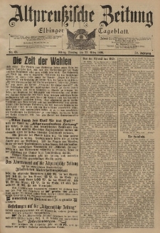 Altpreussische Zeitung, Nr. 68 Dienstag 22 März 1898, 50. Jahrgang