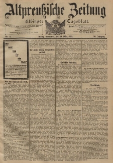 Altpreussische Zeitung, Nr. 72 Sonnabend 26 März 1898, 50. Jahrgang