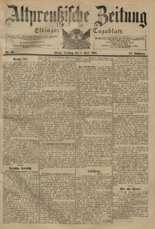 Altpreussische Zeitung, Nr. 80 Dienstag 5 April 1898, 50. Jahrgang