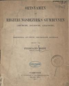 Ortsnamen des Regierungsbezirks Gumbinnen (deutsche, polnische, litauische)