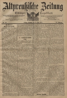 Altpreussische Zeitung, Nr. 113 Sonntag 15 Mai 1898, 50. Jahrgang