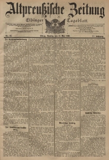 Altpreussische Zeitung, Nr. 114 Dienstag 17 Mai 1898, 50. Jahrgang