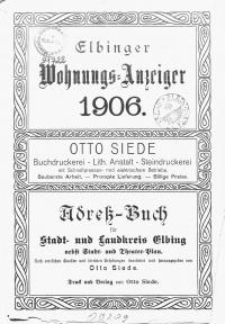 Elbinger Wohnungs-Anzeiger 1906