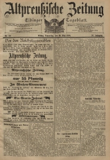 Altpreussische Zeitung, Nr. 121 Donnerstag 26 Mai 1898, 50. Jahrgang