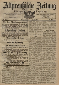 Altpreussische Zeitung, Nr. 123 Sonnabend 28 Mai 1898, 50. Jahrgang