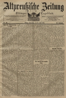 Altpreussische Zeitung, Nr. 168 Donnerstag 21 Juli 1898, 50. Jahrgang