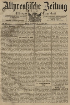 Altpreussische Zeitung, Nr. 182 Sonnabend 6 August 1898, 50. Jahrgang
