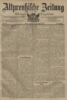 Altpreussische Zeitung, Nr. 187 Freitag 12 August 1898, 50. Jahrgang