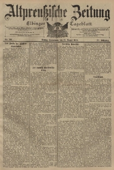 Altpreussische Zeitung, Nr. 188 Sonnabend 13 August 1898, 50. Jahrgang
