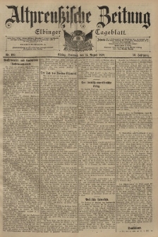 Altpreussische Zeitung, Nr. 189 Sonntag 14 August 1898, 50. Jahrgang