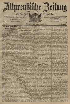 Altpreussische Zeitung, Nr. 191 Mittwoch 17 August 1898, 50. Jahrgang