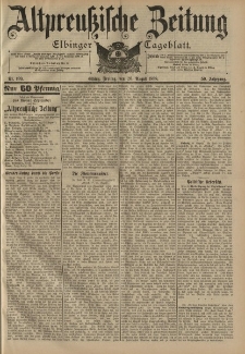 Altpreussische Zeitung, Nr. 199 Freitag 26 August 1898, 50. Jahrgang