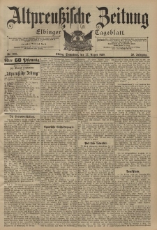 Altpreussische Zeitung, Nr. 200 Sonnabend 27 August 1898, 50. Jahrgang