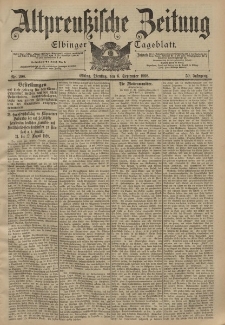 Altpreussische Zeitung, Nr. 208 Dienstag 6 September 1898, 50. Jahrgang