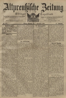 Altpreussische Zeitung, Nr. 209 Mittwoch 7 September 1898, 50. Jahrgang