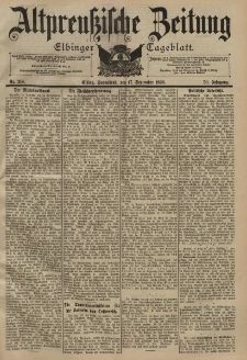 Altpreussische Zeitung, Nr. 218 Sonnabend 17 September 1898, 50. Jahrgang