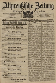 Altpreussische Zeitung, Nr. 219 Sonntag 18 September 1898, 50. Jahrgang