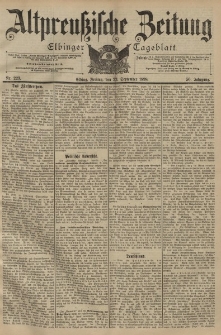 Altpreussische Zeitung, Nr. 223 Freitag 23 September 1898, 50. Jahrgang