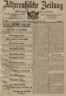 Altpreussische Zeitung, Nr. 225 Sonntag 25 September 1898, 50. Jahrgang