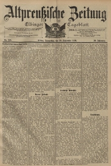 Altpreussische Zeitung, Nr. 228 Donnerstag 29 September 1898, 50. Jahrgang