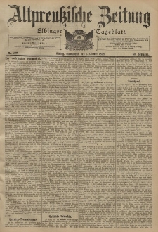 Altpreussische Zeitung, Nr. 230 Sonnabend 1 Oktober 1898, 50. Jahrgang