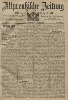 Altpreussische Zeitung, Nr. 234 Donnerstag 6 Oktober 1898, 50. Jahrgang