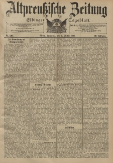 Altpreussische Zeitung, Nr. 240 Donnerstag 13 Oktober 1898, 50. Jahrgang