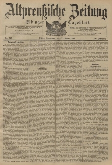 Altpreussische Zeitung, Nr. 242 Sonnabend 15 Oktober 1898, 50. Jahrgang