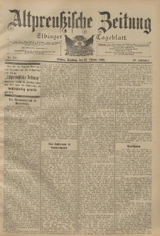 Altpreussische Zeitung, Nr. 249 Sonntag 23 Oktober 1898, 50. Jahrgang