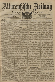 Altpreussische Zeitung, Nr. 264 Donnerstag 10 November 1898, 50. Jahrgang