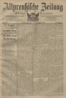 Altpreussische Zeitung, Nr. 277 Sonnabend 26 November 1898, 50. Jahrgang