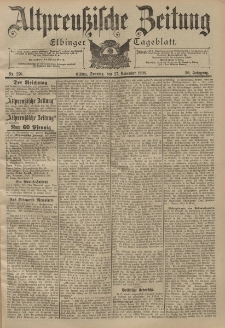 Altpreussische Zeitung, Nr. 278 Sonntag 27 November 1898, 50. Jahrgang