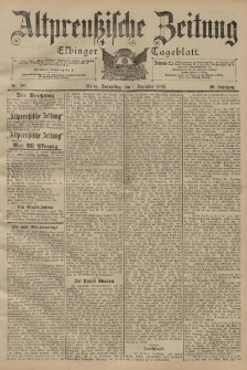 Altpreussische Zeitung, Nr. 281 Donnerstag 1 Dezember 1898, 50. Jahrgang