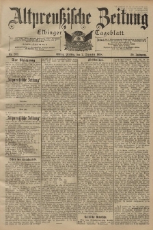 Altpreussische Zeitung, Nr. 282 Freitag 2 Dezember 1898, 50. Jahrgang