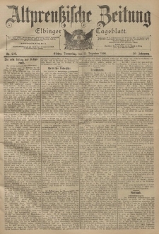 Altpreussische Zeitung, Nr. 293 Donnerstag 15 Dezember 1898, 50. Jahrgang