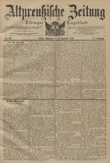 Altpreussische Zeitung, Nr. 298 Mittwoch 21 Dezember 1898, 50. Jahrgang