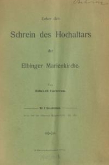 Ueber den Schrein des Hochaltars der Elbinger Marienkirche