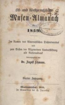 Ost- und Westpreussischer Musen-Almanach für 1859
