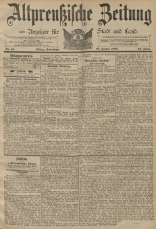 Altpreussische Zeitung, Nr. 19 Sonnabend 23 Januar 1892, 44. Jahrgang